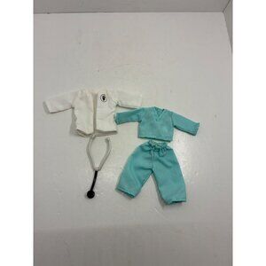 Madeline 8" Doll Doctor Outfit Set With White Coat Teal Scrubs & Stethoscope